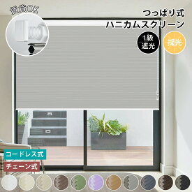 【P5倍】ハニカムスクリーン ハニカムシェード プリーツスクリーン つっぱり コードレス チェーン オーダーサイズ無料 断熱スクリーン 目隠し 遮熱 節電 遮光 防寒 暑さ対策 省エネ UVカット 小窓 11色 賃貸対応
