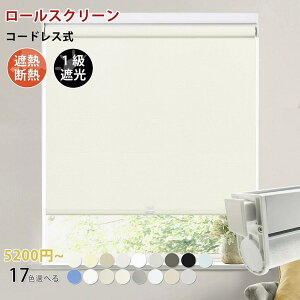 つっぱり ロールスクリーン ロールカーテン コードレス 穴あけ不要 賃貸OK 簡単設置 オーダー サイズ 防炎 遮光 1級 採光 無地 UVカット 保温 防寒 防水 断熱 遮熱 幅50〜180cm丈〜240cm