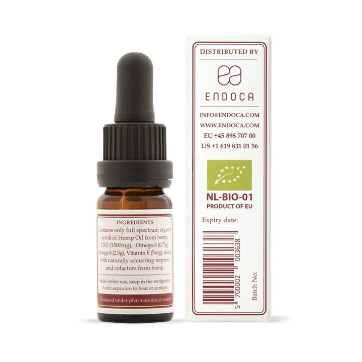 楽天市場】CBD オイル エンドカ ENDOCA 1500mg 濃度15% ヘンプオイル 