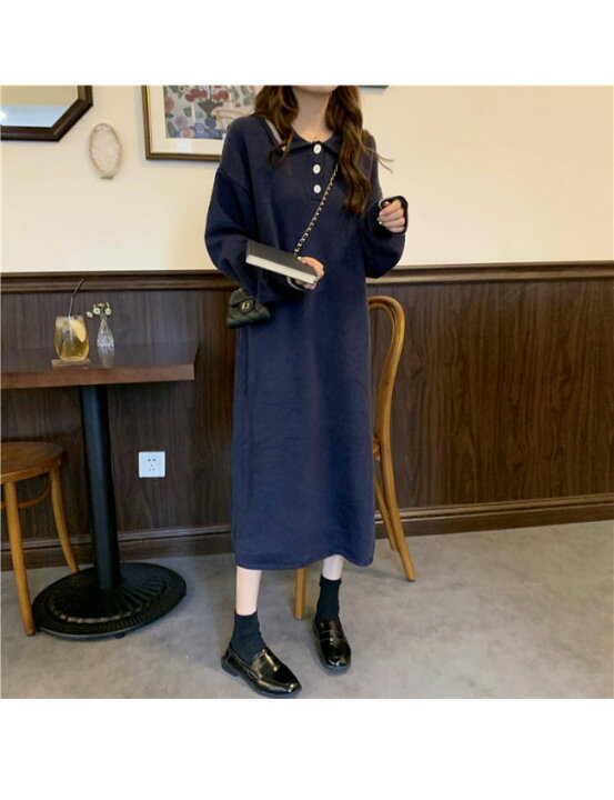楽天市場】ニットワンピース レディース ロング ニットワンピ オーバー 