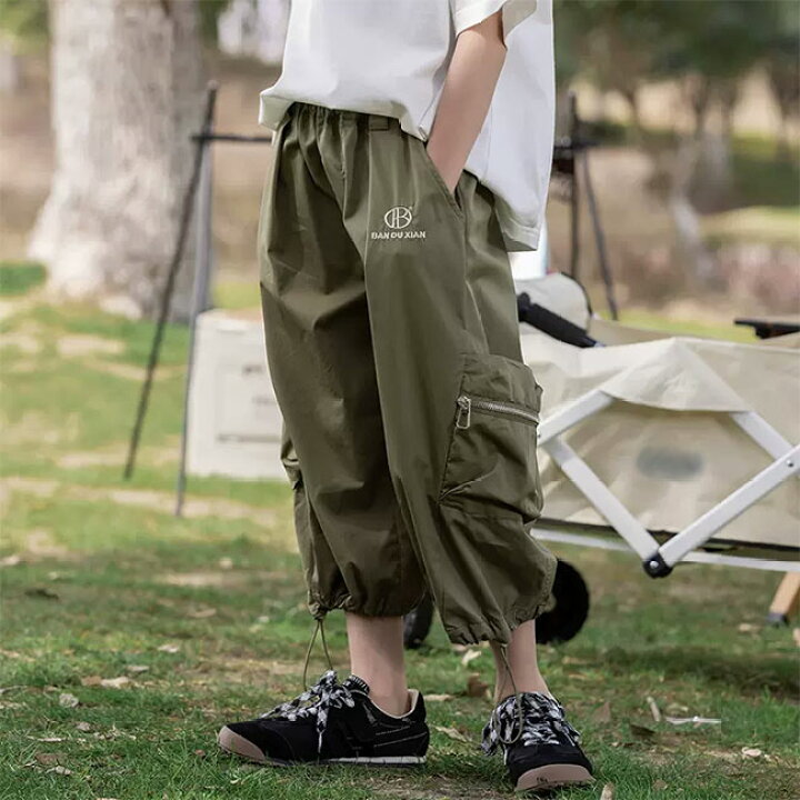 楽天市場】女の子 クロップドパンツ 夏 薄手 サルエルパンツ キッズ  