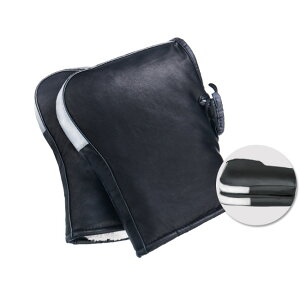 ハンドルカバー ミトン 裏ボア 手袋 PU 防風 撥水 オートバイ 電動自転車 バイク フェイクレザー ブラック 男女兼用 ハンドルカバー 裏起毛 防寒 反射帯 モーターカー レイングッズ 冬 雨の日