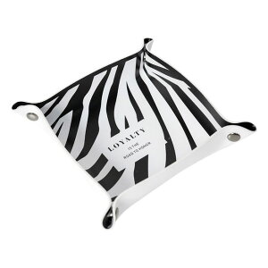 小物トレー 卓上 小物入れ 北欧 千鳥柄 レザートレー 折りたたみ 小物入れ ゼブラ柄 トレー リモコン入れ 収納ケース 玄関 リビング 寝室 化粧台 アクセサリーケース 白黒 ケース 収納 机整