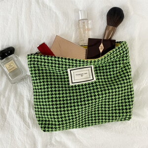 マルチポーチ 千鳥柄 化粧ポーチ 大容量 コスメポーチ シンプル メイクポーチ おしゃれ ポーチ 北欧 チェック柄 コスメ収納 携帯用 トラベルポーチ 出張 旅行 メイク道具収納 クラッチバッ