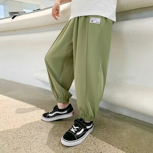 接触冷感 サマーパンツ 男の子 サルエルパンツ 子供 イージーパンツ ジョガーパンツ 薄手 速乾 夏 キッズ 長ズボン ゆったり カジュアルパンツ 男児 ロングパンツ 防蚊対策 ボトムス 無地 ウ