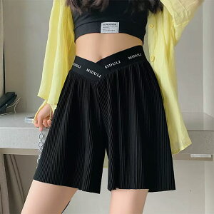 ショートパンツ マタニティ レディース プリーツパンツ 夏 マタニティパンツ 接触冷感 シフォンパンツ 短パン 妊婦 体型カバー Aライン サマーパンツ 産後 薄手 涼しい 透けない カジュアル