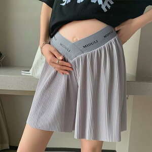ショートパンツ マタニティ レディース プリーツパンツ 夏 マタニティパンツ 接触冷感 シフォンパンツ 短パン 妊婦 体型カバー Aライン サマーパンツ 産後 薄手 涼しい 透けない カジュアル
