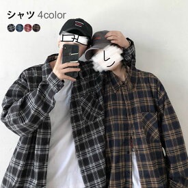 【送料無料】タータンチェック メンズ カジュアルシャツ シャツアウター シャツ レディース 男女兼用 ユニセックス トップス ゆったり ゆるシャツ ライトアウター お洒落 カジュアル 春秋 冬新作