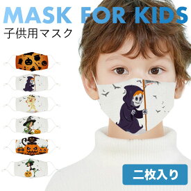 【ネコポス送料無料】マスク 子供用マスク 二枚入り 柄マスク ハロウィン 立体構造 洗えるマスク 蒸れにくい 子供 子供マスク ハロウィン ハロウィンマスク 繰り返し 通気性 花粉対策 ほこり対策 飛沫対策 キッズ こども 子ども 秋新作