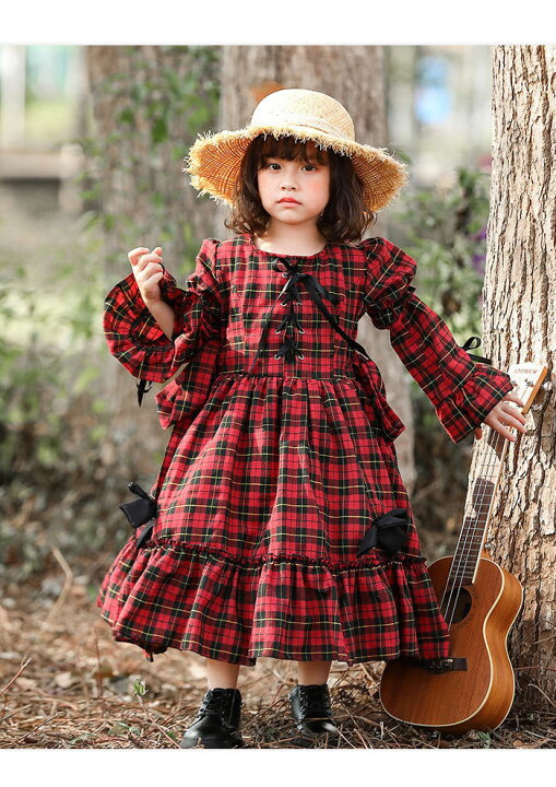楽天市場】【送料無料】タータンチェック 子供服 ロリータワンピース 