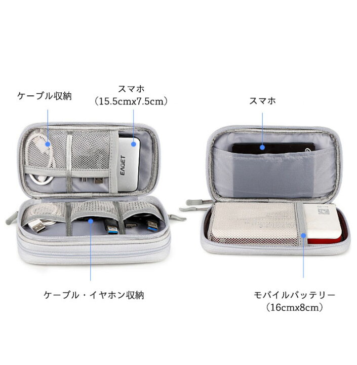楽天市場 送料無料 スマホケース 収納ケース ケーブル収納 モバイルバッテリーケース ケーブル収納ケース イヤホン収納ケース イヤホンケース ポーチ 多機種対応 ケース 夏新作 レディースファッション Le Futur