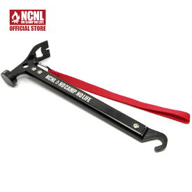 NCNL(NO CAMP NO LIFE) ペグハンマー テントハンマー キャンプハンマー ペグ抜き 軽量 キャンプ ソロキャンプ アウトドア キャンプ用品 ストラップ付き (ブラック)
