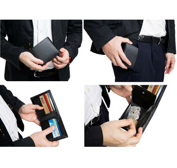 楽天市場 楽天ランキング１位獲得 レガーレ 二つ折り財布 メンズ 隠しポケット付き カーボンレザー カードたくさん入る 財布 男性 ブランド 革 財布 レザー 5色 化粧箱入り 誕生日 プレゼント あす楽対応 送料無料 Legare Factory