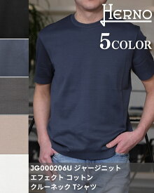 HERNO ヘルノ JG000206U ジャージニットエフェクト コットン クルーネック Tシャツ