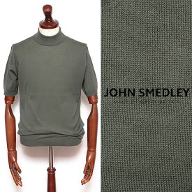 ジョン・スメドレー JOHN SMEDLEY S4627 シーアイランドコットン 30ゲージ 半袖 モックネック ニット PALM グリーン s4627-gr 100