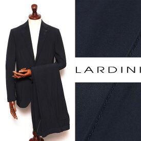 ラルディーニ LARDINI マット ストレッチ ナイロン 3B ジャケット ドローコードパンツ セットアップ スーツ ネイビー 8l091aq719-na 100