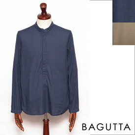 バグッタ Bagutta LUCCI コットンローン プルオーバー バンドカラー シャツ lucci12672-f 100
