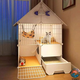 キャットケージ 3スタイル 2段 3段 組み立て 収納 ケージ 猫ケージ トイレ付き 引き出し式 留守番 脱走防止 保護 ねこ キャット ネコ ペ