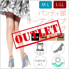 【アウトレット】 【メール便2点まで】爽やかな通気性！サスペンダーストッキング （1足組）パンティ部オープンタイプストッキング　　パンティ部レス　穴あき【LegStyle】【レッグスタイル】【メール便対応可】【ストッキング】