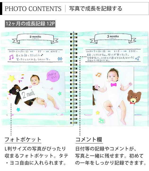 楽天市場 ベビーアルバム アニマル刺繍 ベビー写真 フォトアルバム ポケットアルバム L判 リング綴じ 誕生日 デコレーションシール アルバム ベビー 手作り 赤ちゃん 写真 プレゼント 出産祝い 妊娠祝い かわいい マークス デザイン文具 Leilo レイロ