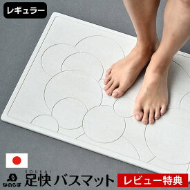【レビュー特典付】【メーカー公認代理店】日本製 珪藻土バスマット なのらぼ 足快バスマット バスマット レギュラー W57.5×D42.5cm おしゃれ かわいい 速乾 抗菌 調湿 清潔 珪藻土マット 薄い 軽い 丈夫 天然素 国産 防ダニ