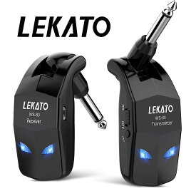 【クーポンで18%OFF】1年保証 LEKATO ギターワイヤレスシステム ワイヤレス システム エレキギター ベース 送受信機 4チャンネル 2.4GHz 220°回転 コンパクト 軽量 usb充電 ギター バイオリン キーボード ドラム ミキサー 練習 自主練 ライブハウス 日本語説明書付き アコギ