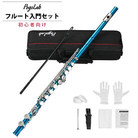 【5倍ポイント+1,200円OFFクーポン】POGOLAB フルート セット Cキー ケース付き オフセット リッププレート 入門者向け 初心者 管楽器 吹奏楽 運指 中学生 高校生 大学生 練習 入学式 flute ニッケル 音楽 誕生日 バッグ プレゼント ギフト バッグ お手入れ