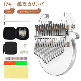 カリンバ 17キー 透明 柄 サムピアノ 親指ピアノ kalimba 初心者 セット キット 星 可愛い 子供 楽器 17音 おしゃれ 使いやすい ハンマー 清掃クロス 演奏 人気 ギフト 軽量 小型 コンパクト 曲 楽譜 アクリル サムピアノ