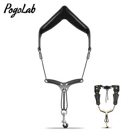 【エントリーで5倍PT×200円OFFクーポンあり】Pogolab サックスストラップ サックスアクセサリー ストラップ サックス レザー 極細繊維 耐用性と通気性 長さ調整 45～57.5cm ネックストラップ ネックパッド付 長さ調整可能 大人 子供 柔らかい厚いパッド