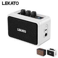 Lekato ミニ ギターアンプ 5W 小型 ギター ポータブル エレキギター ベース アンプ 充電式 ワイヤレス Bl…