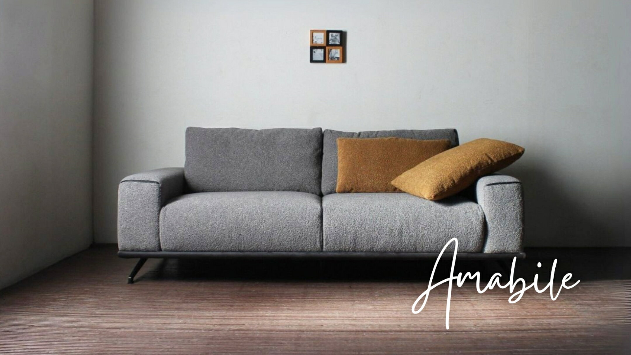 ソファー ソファ 3人掛けソファ 2人掛けソファ コンパクト ローバック ハイバック シンプル ワイドシート モダン ブークレ生地 布地 北欧風 韓国インテリア おしゃれ Amabile アマービレ 選べる3サイズ 幅195/175/155cm 