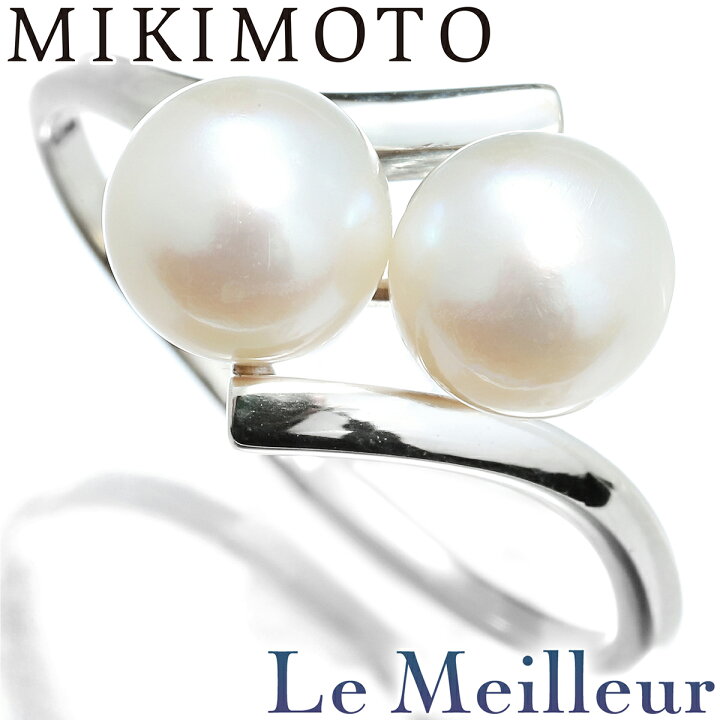 楽天市場】ミキモト 2粒 パールリング 指輪 アコヤ真珠 6.44mm SV 14号  