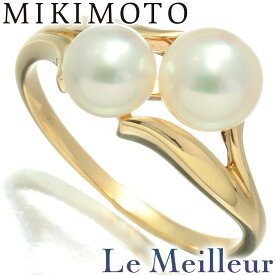 【最大5,000円OFFクーポン対象】ミキモト 2粒 パールデザインリング 指輪 真珠 5.7mm 真珠 6.3mm K18 12号 MIKIMOTO