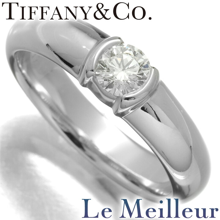 TIFFANY&Co. ドッツ ソリティア ダイヤモンド リング・指輪 まっ PT950  