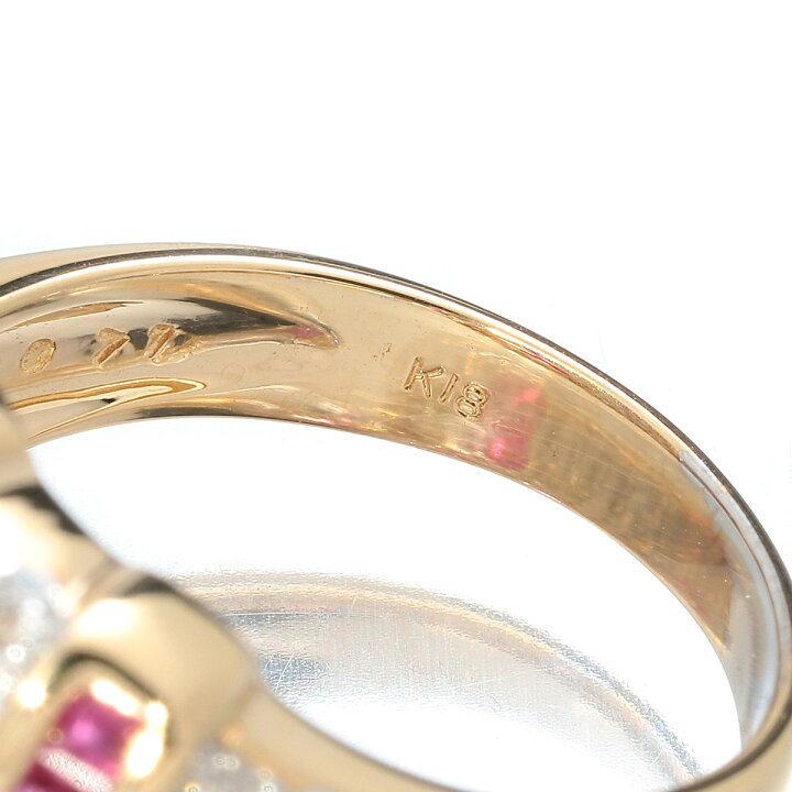 楽天市場】リング 指輪 ルビー 1.03ct ダイヤモンド 0.71ct K18 11号  