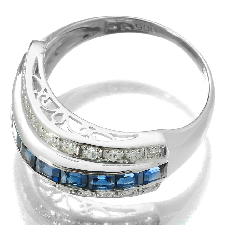 楽天市場】三文字リング 指輪 サファイア 1.51ct ダイヤモンド 0.33ct  
