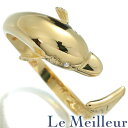 【ポイント5倍★12/10 23:59まで】イルカモチーフ カフリング 指輪 イエローゴールド K18YG 13号