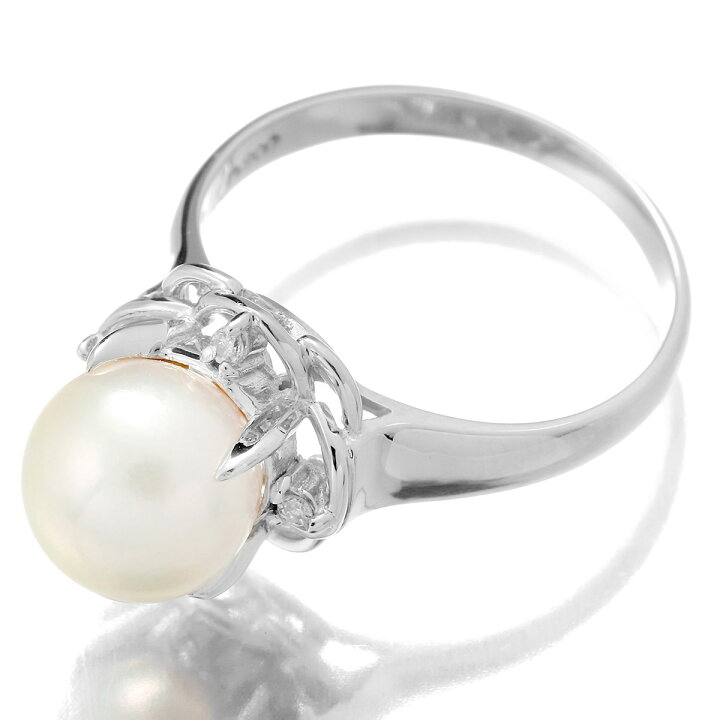 楽天市場】リング 指輪 淡水真珠 8.1mm ダイヤモンド プラチナ Pt900  