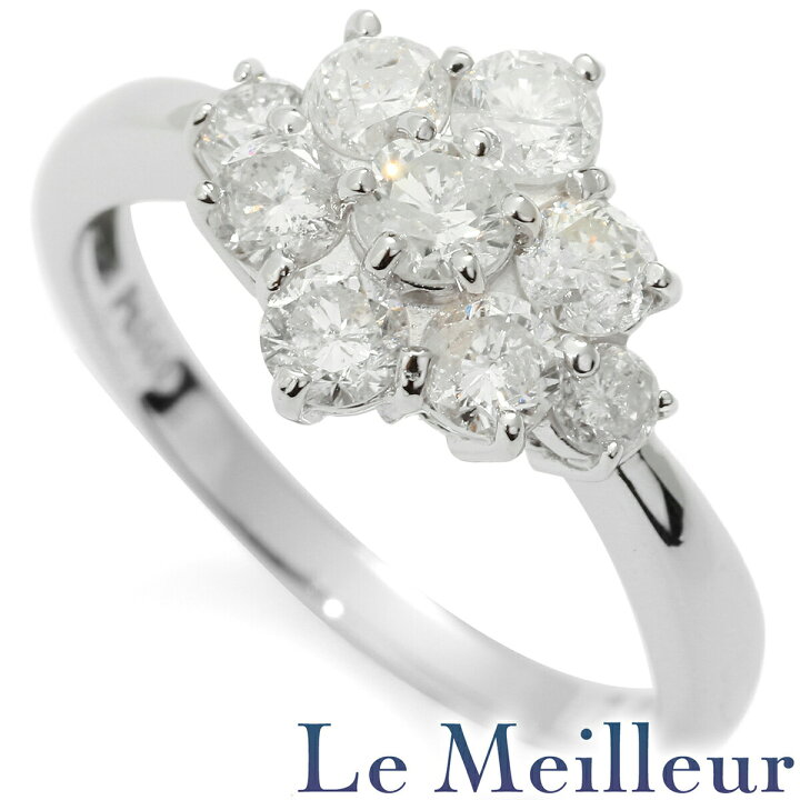 楽天市場】フラワーデザインリング 指輪 ダイヤモンド 1ct Pt900 11号  