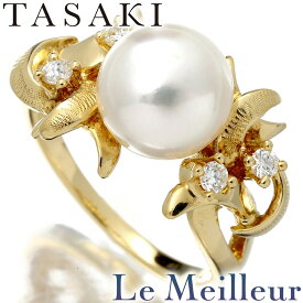 【最大5,000円OFFクーポン対象】タサキ デザインリング 指輪 アコヤ真珠 8.2mm ダイヤモンド K18 8号 TASAKI
