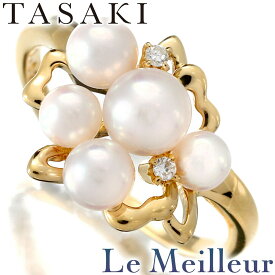 【最大5,000円OFFクーポン対象】タサキ デザインリング 5粒 指輪 アコヤ真珠 K18 10号 TASAKI