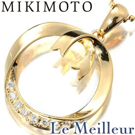 【P10倍4/25限定さらに最大5,000円クーポン対象】ミキモト リボン デザインネックレス ダイヤモンド K18 MIKIMOTO