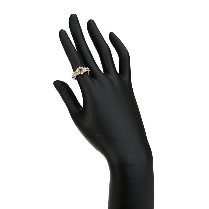 ヘイローデザインリング 指輪 ルビー 0.25ct ダイヤモンド 0.41ct K18  