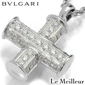 BVLGARI ブルガリ ダイヤモンド ホワイトゴールド K18WG グリーククロス ネックレス 【中古】【新品仕上げ済】