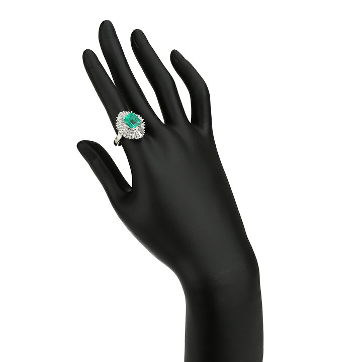 楽天市場】ヘイローデザインリング 指輪 エメラルド 2.37ct  