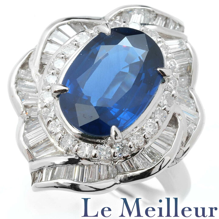 楽天市場】ヘイローデザインリング 指輪 サファイア 3.73ct  