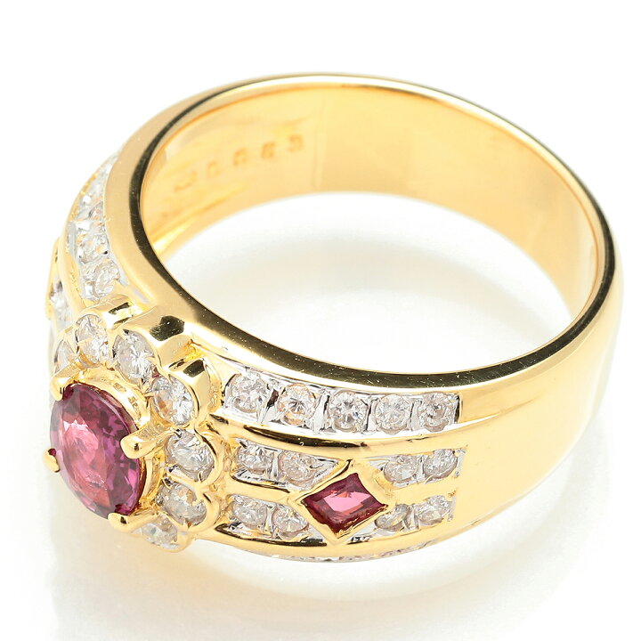 楽天市場】ヘイローデザインリング 指輪 ルビー 0.51ct ダイヤモンド  