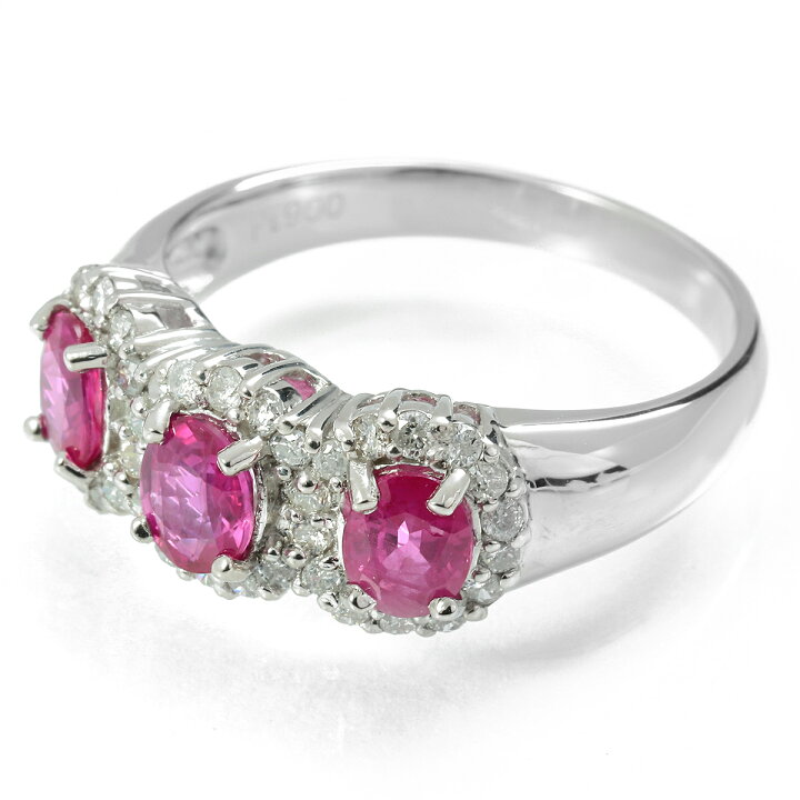 楽天市場】ルビー 1.27ct ダイヤモンド 0.38ct プラチナ Pt900 リング 