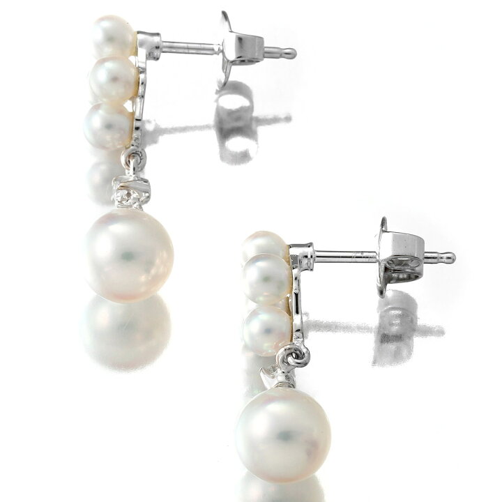 楽天市場】ミキモト ダングリング パール スタッドピアス アコヤ真珠  