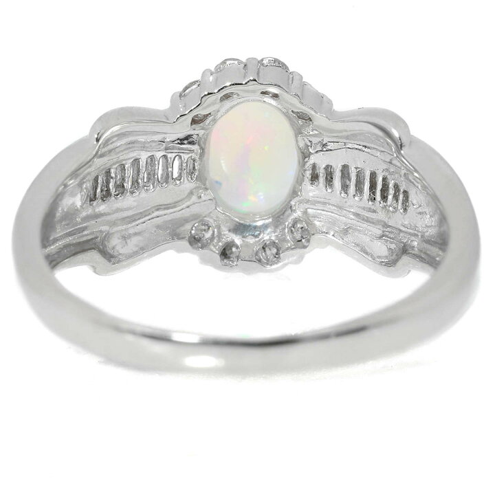 楽天市場】オパール ダイヤモンド 0.25ct プラチナ Pt900 リング 13号 